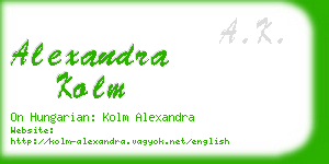 alexandra kolm business card